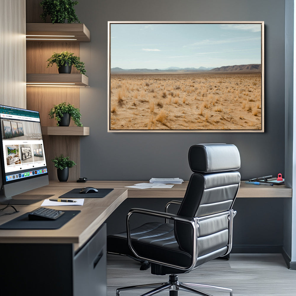 Desert Plains Wall Art Canvas Print, Golden Light Over Dry