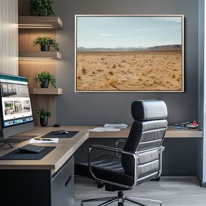 Desert Plains Wall Art Canvas Print, Golden Light Over Dry