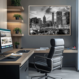 Black and White Atlanta Wall Art Canvas Print
