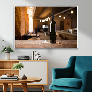 Wine and Bottle Wall Art Canvas Print