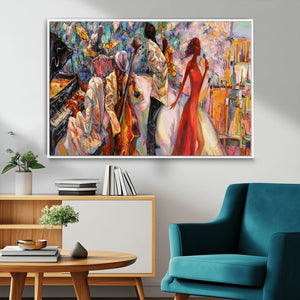 Abstract Afro American Jazz Canvas Wall Art | Music-Inspired