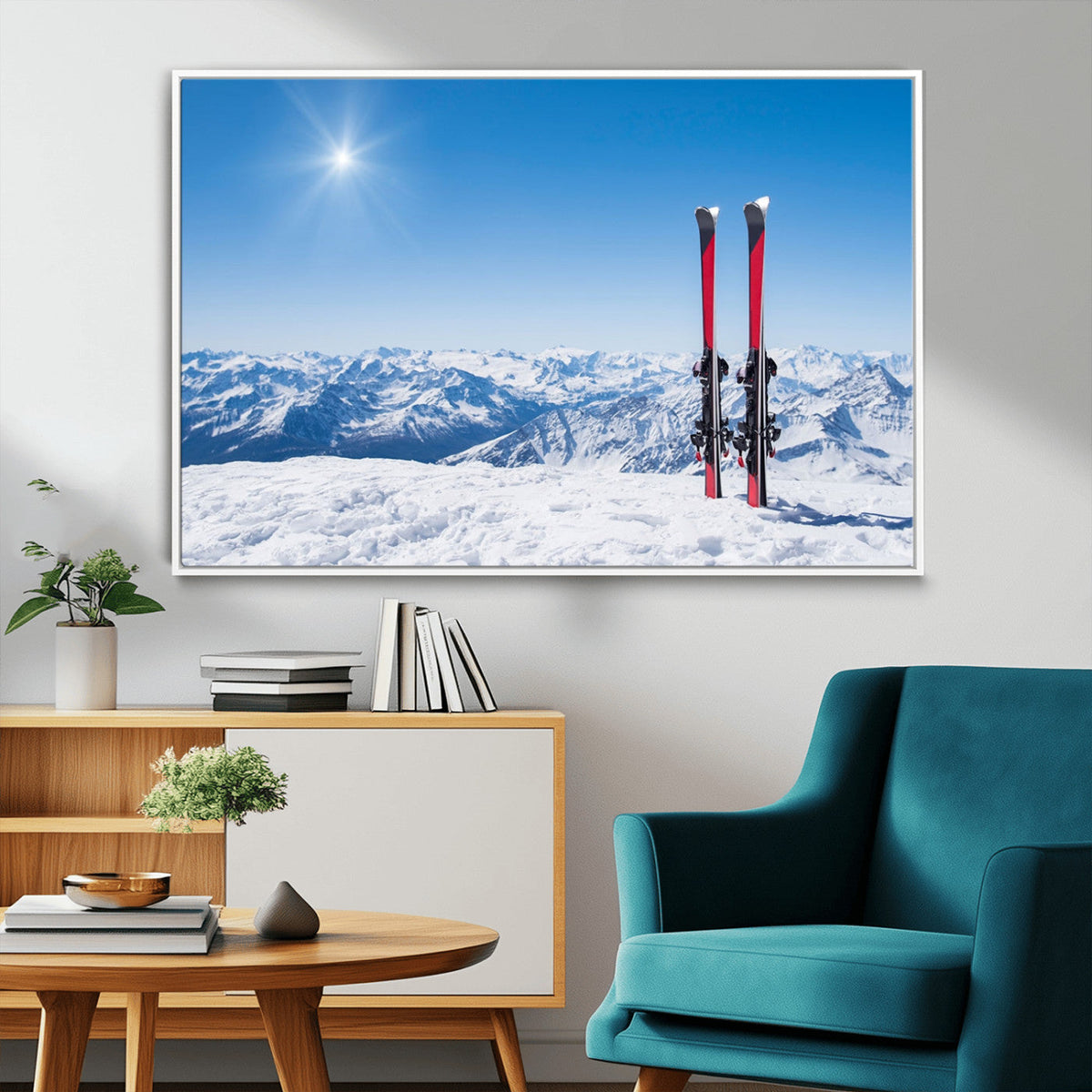 Ski Season Snow Wall Art Canvas Print