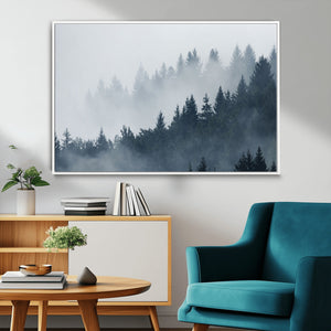 Foggy Pine Forest Wall Art Canvas Print