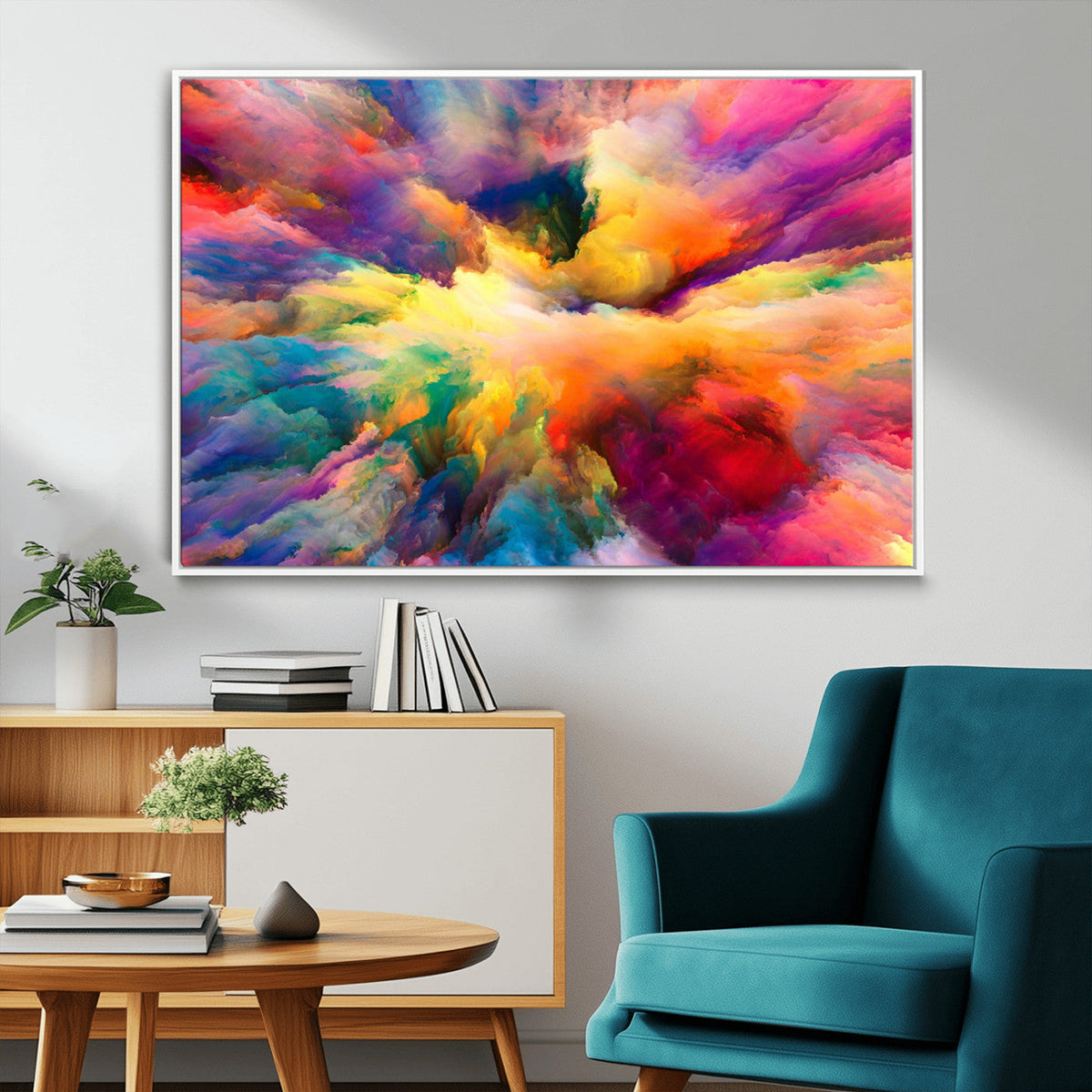 Blazing Vibrant Colors Cloud Wall Art Canvas Print
