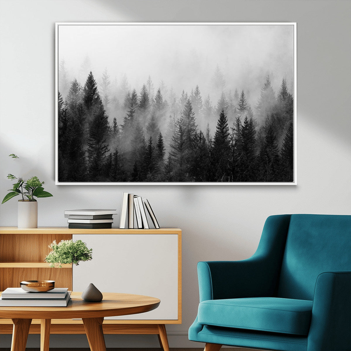 Fogy Forest Canvas Wall Art Print - Mountain Wall Art with