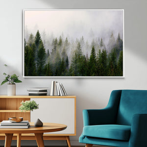 Forest Wall Art Canvas Print | Foggy Forest Wall Art | Pine