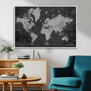 World Map Canvas Print – Detailed Map of the World Wall Art