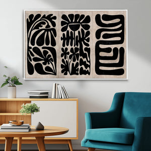 Canvas Print Wall Art Abstract Art Boho, Framed Boho Art