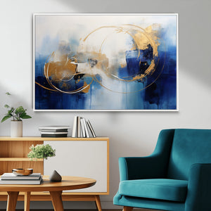 Navy Blue Abstract Wall Art Canvas Print