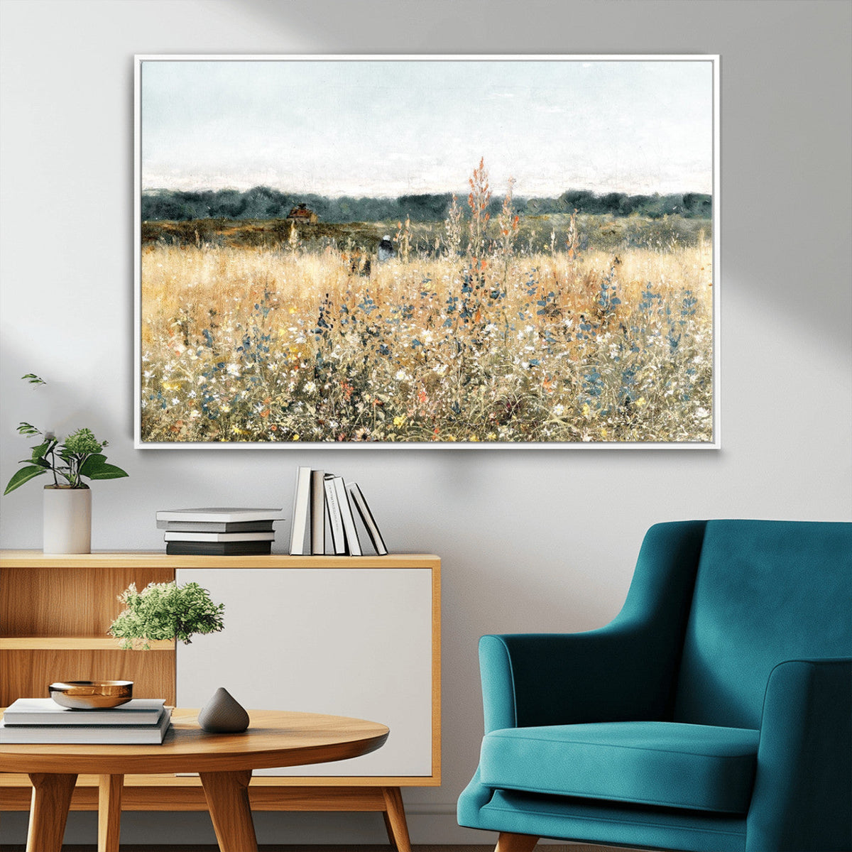 Wildflower Field Wall Art Canvas | Nature-Inspired Landscape
