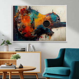 Abstract Guitar Wall Art Canvas | Vibrant Music-Inspired Art
