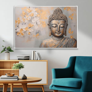 Abstract Buddha Statue Wall Art Canvas Print - Modern
