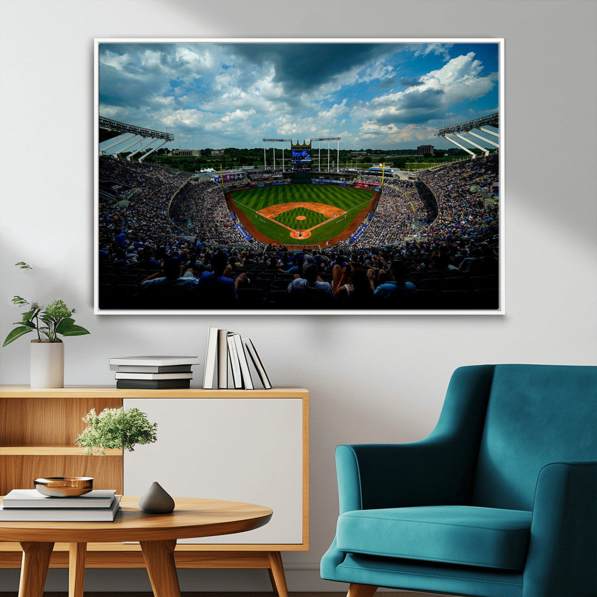 3-Panel Kauffman Stadium Wall Art Print | Large Kansas City