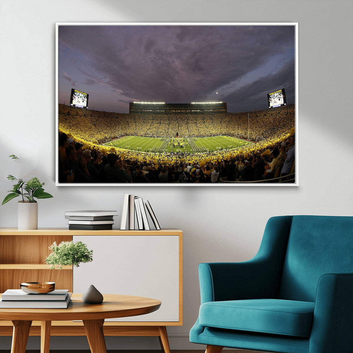 Michigan Wolverines Print - Michigan Stadium Wall Art Canvas