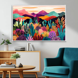 Abstract Kusama Print - Landscape Canvas Wall Art Print -