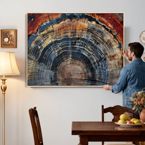 Abstract Tree Ring Wall Art Canvas Print