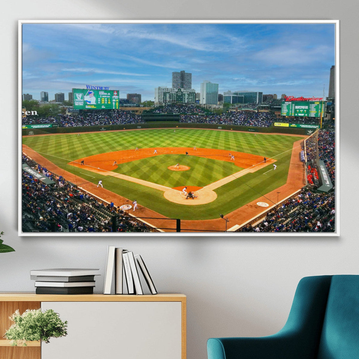 Wrigley Field Chicago Cubs Panoramic Canvas Print –