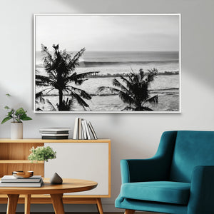 Tropical Coastline Wall Art Canvas Print – Framed Palm Trees