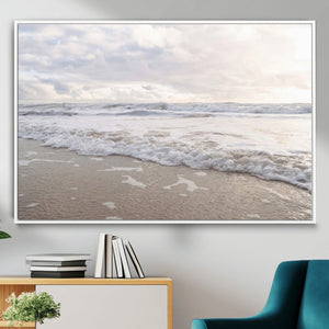 Ocean Waves Wall Art Canvas Print – Framed Coastal Shoreline