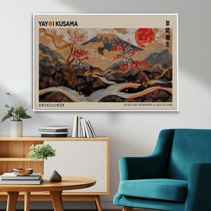 Modern Japanese Wall Art Canvas Print – Framed Abstract