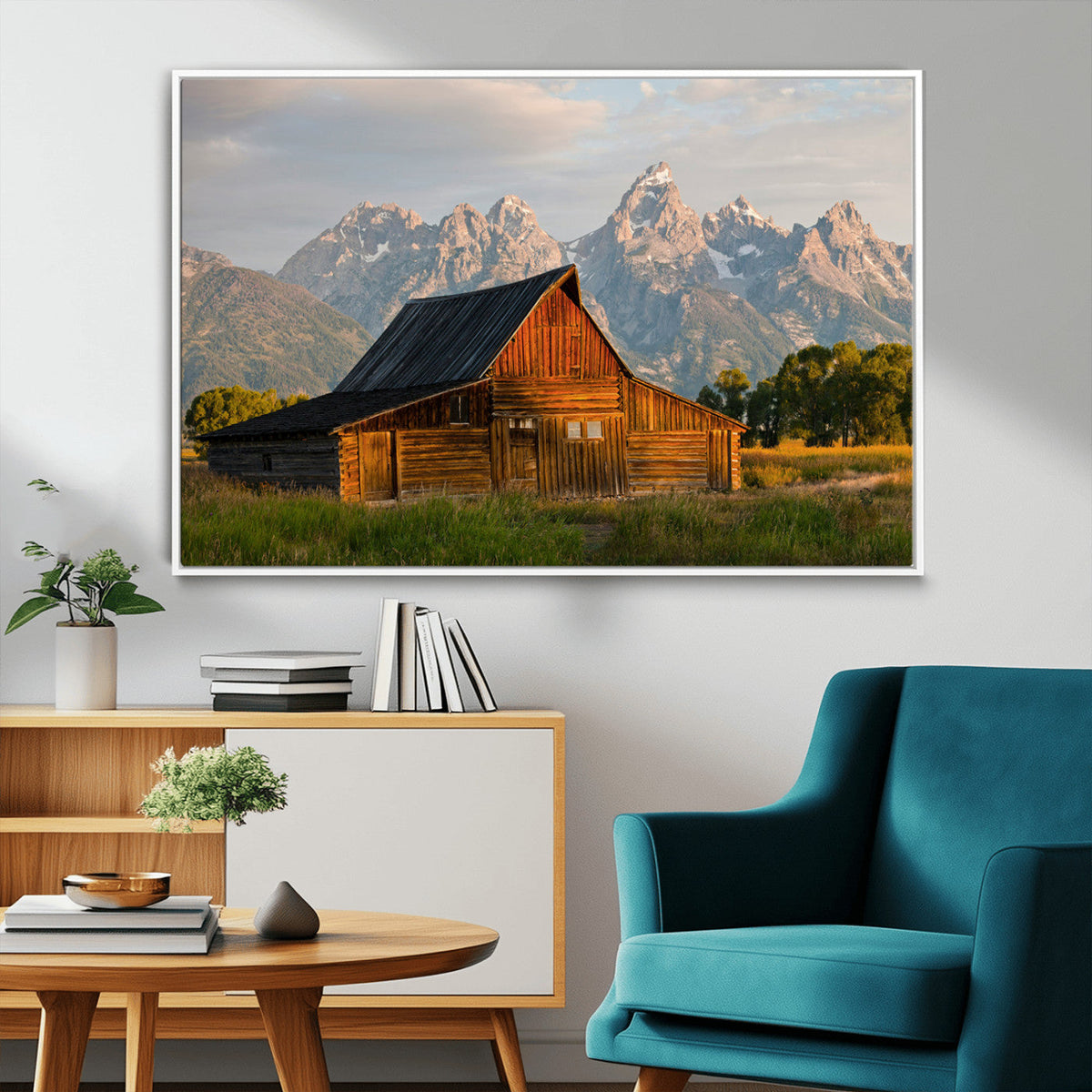 Rustic Barn Wall Art Canvas Print – Framed Grand Teton Park