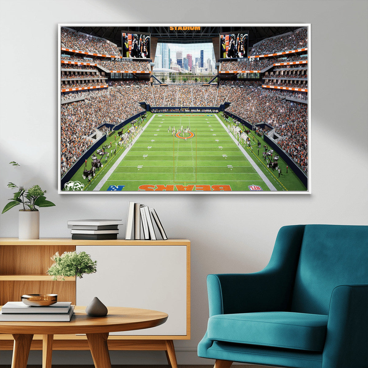 Chicago Bears Soldiers Field Wall Art Canvas Print – Framed