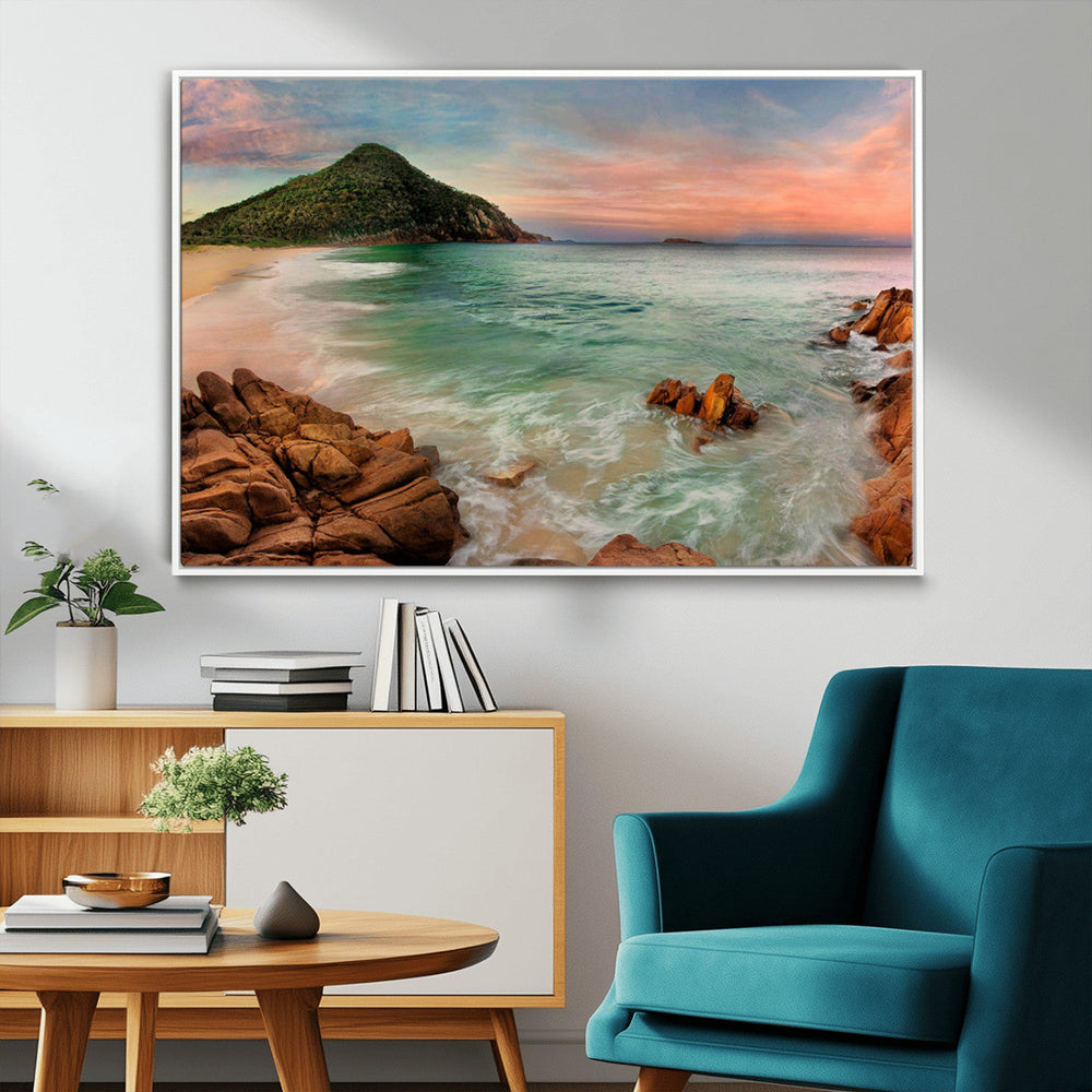 Coastal Landscape Wall Art Canvas Print – Rocky Shore and