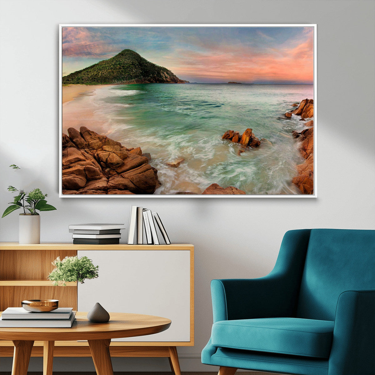 Coastal Landscape Wall Art Canvas Print – Rocky Shore and