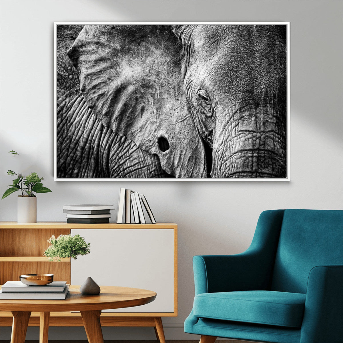 Wild Old Elephant Wall Art Canvas Print