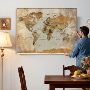 World Map Canvas Print – Detailed Map of the World Wall Art