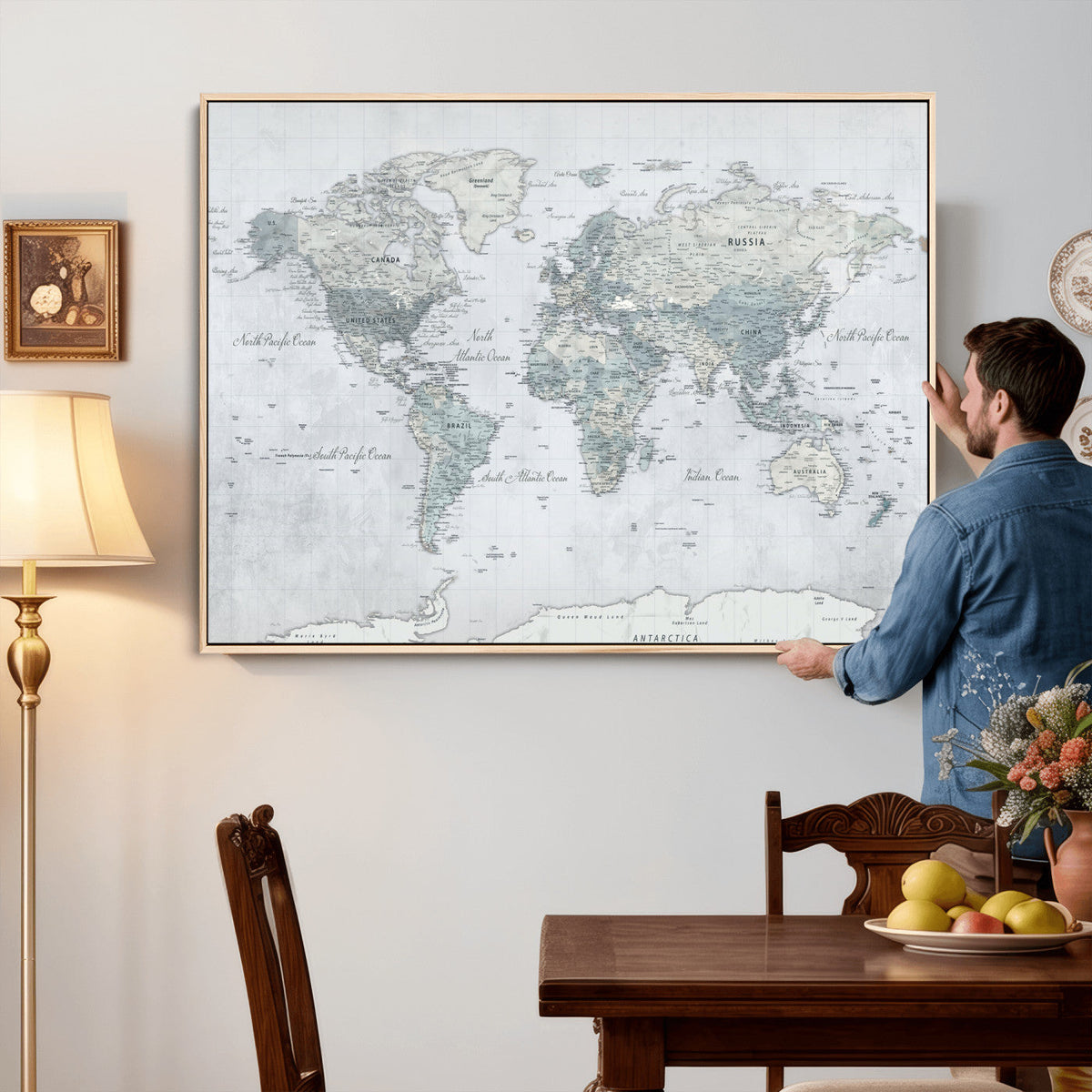 World Map Canvas Print – Detailed Map of the World Wall Art