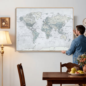 World Map Canvas Print – Detailed Map of the World Wall Art