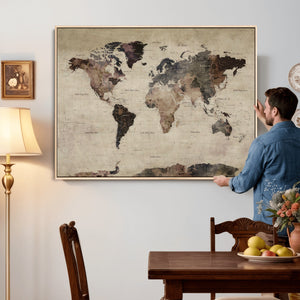 World Map Canvas Print – Detailed Map of the World Adventure