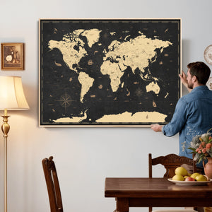 World Map Canvas Print – Detailed Map of the World Wall Art