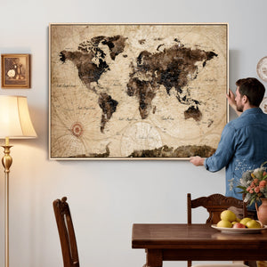 World Map Wall Art Canvas Print