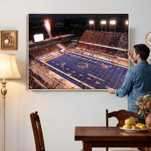 Boise State Stadium Large Wall Art Canvas Print for Living