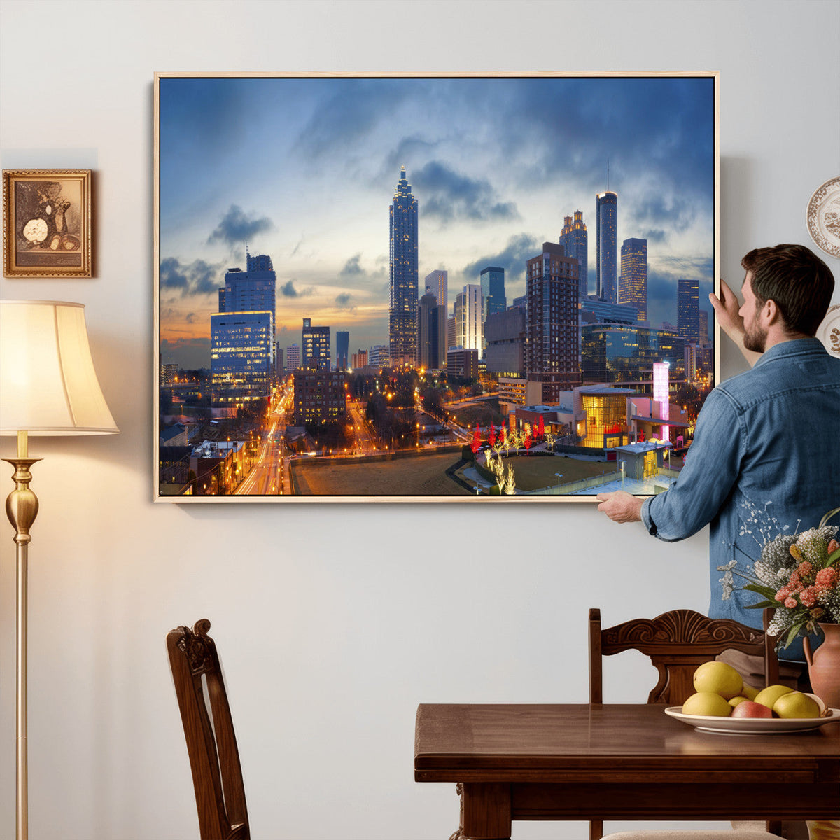 Atlanta Skyline Wall Art Canvas Print, Atlanta Downtown