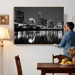 Austin Skyline Wall Art Canvas Print, Austin Downtown Night