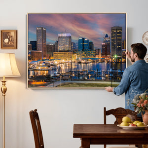 Baltimore Skyline Wall Art Canvas Print, Baltimore Downtown