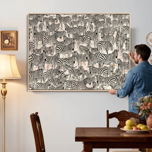 Abstract Zebra Wall Art Canvas Print for Farmhouse Decor