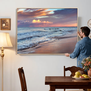 Ocean Sunset Wall Art Canvas Print – Coastal Beach