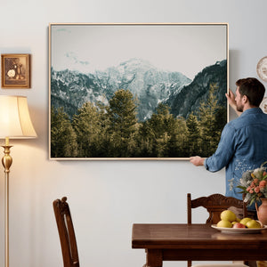 Mountain Forest Wall Art Canvas Print, Alpine Landscape