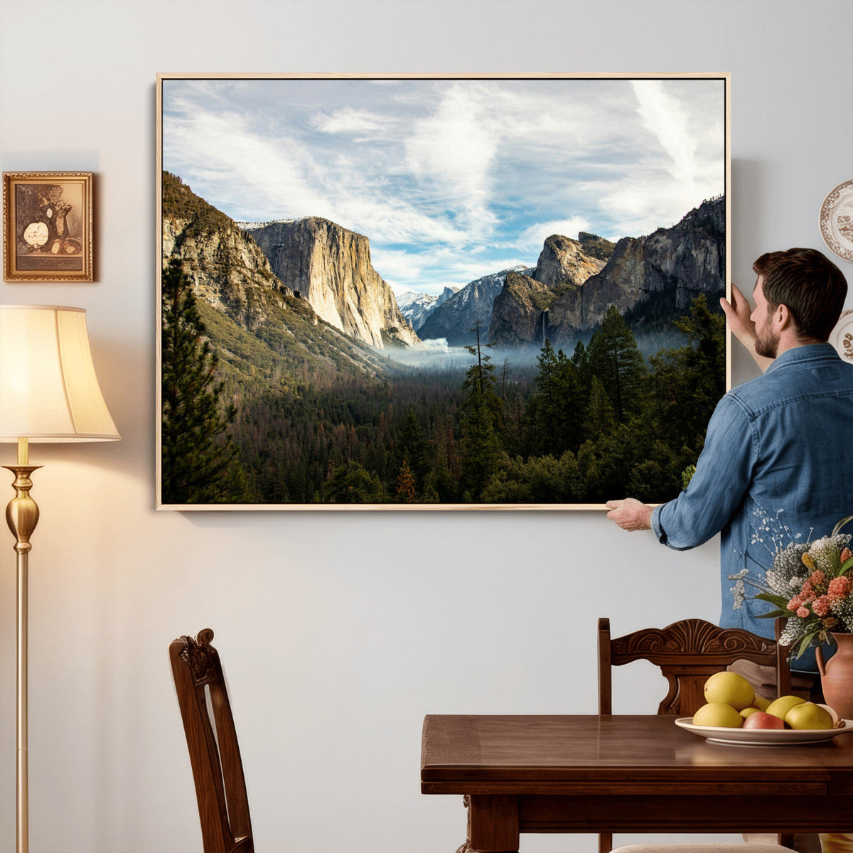 Yosemite Valley Mountain Wall Art Canvas Print, Granite