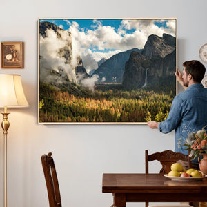 Yosemite Valley River Wall Art Canvas Print