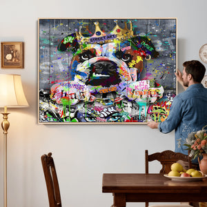 Graffiti Dog Wall Art Decor for Teen Bedroom - Abstract