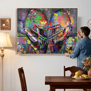 Graffiti Football Helmets Wall Art Canvas Print, Urban
