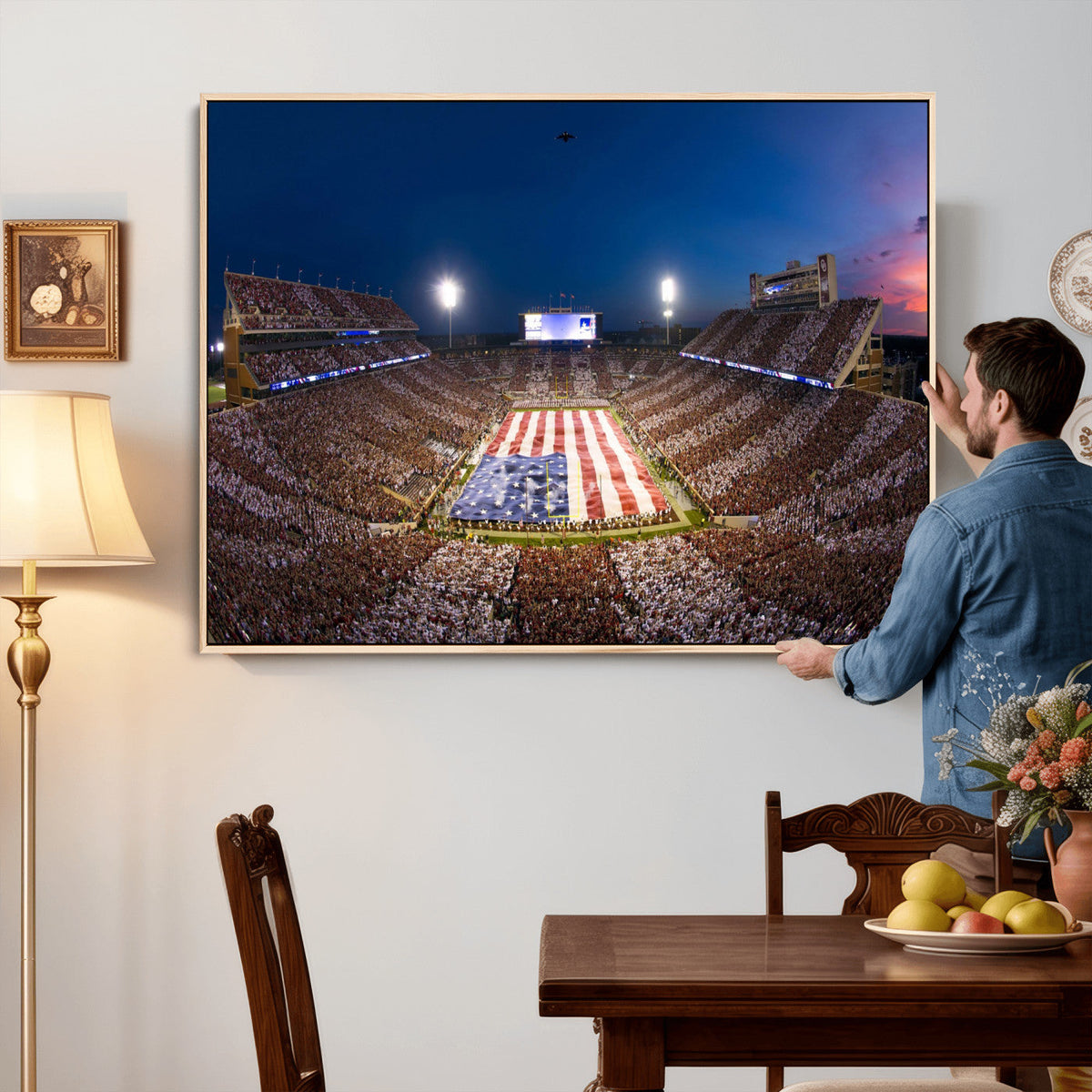 Oklahoma Sooners Memorial Stadium Wall Art Canvas Print,