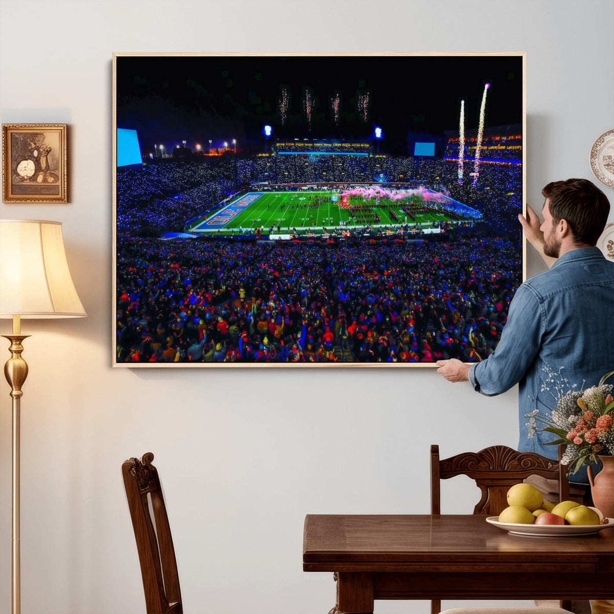 Ole Miss Rebels Vaught Hemingway Stadium Wall Art Canvas