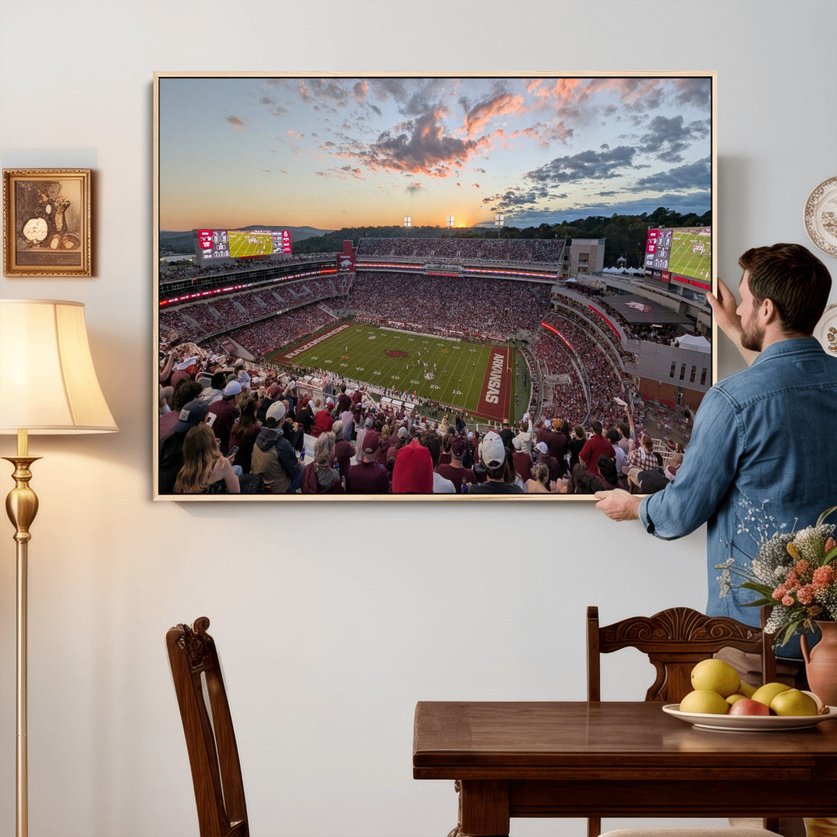 Donald W. Reynolds Razorback Stadium Wall Art Canvas Print –