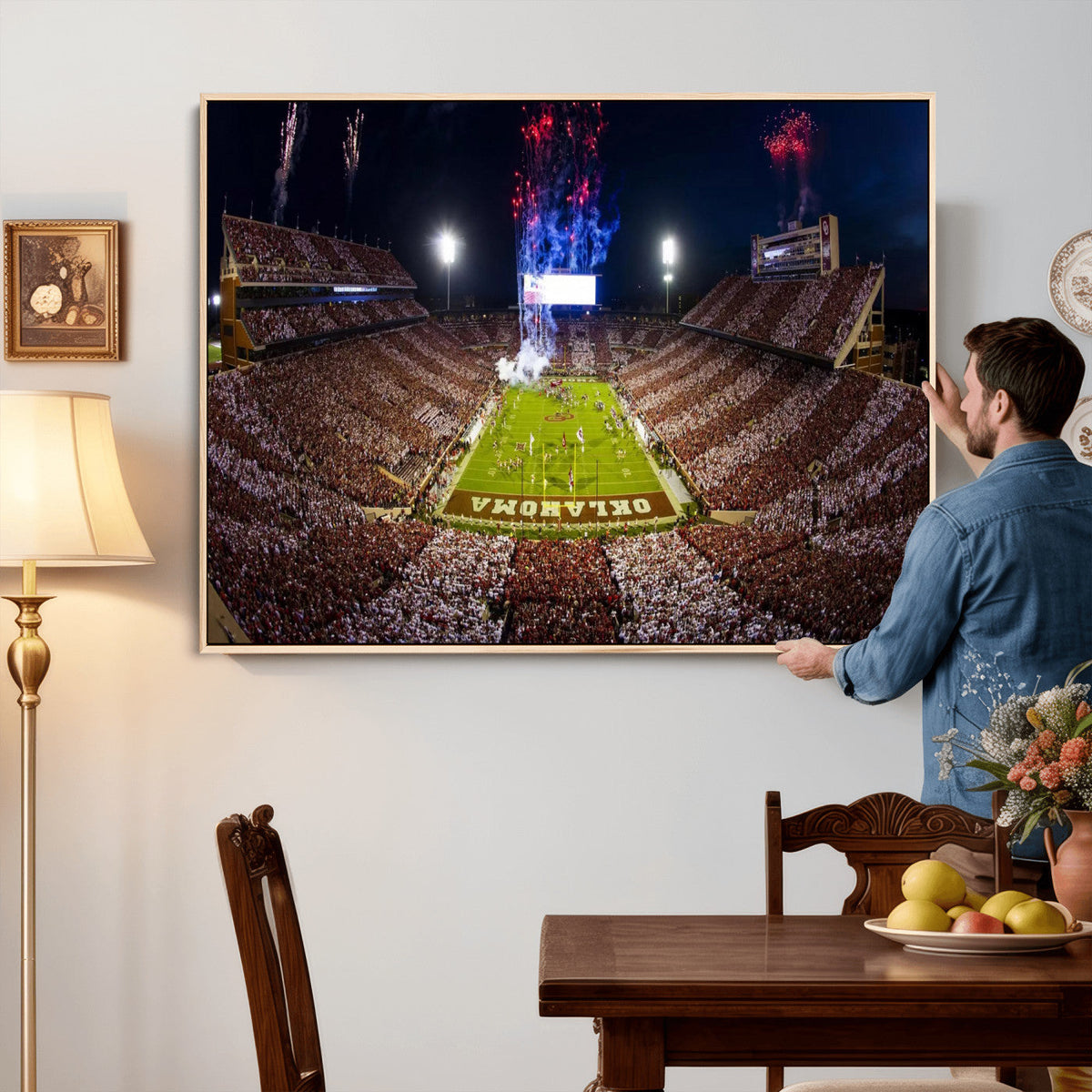 Oklahoma Memorial Stadium Wall Art Canvas Print – Oklahoma
